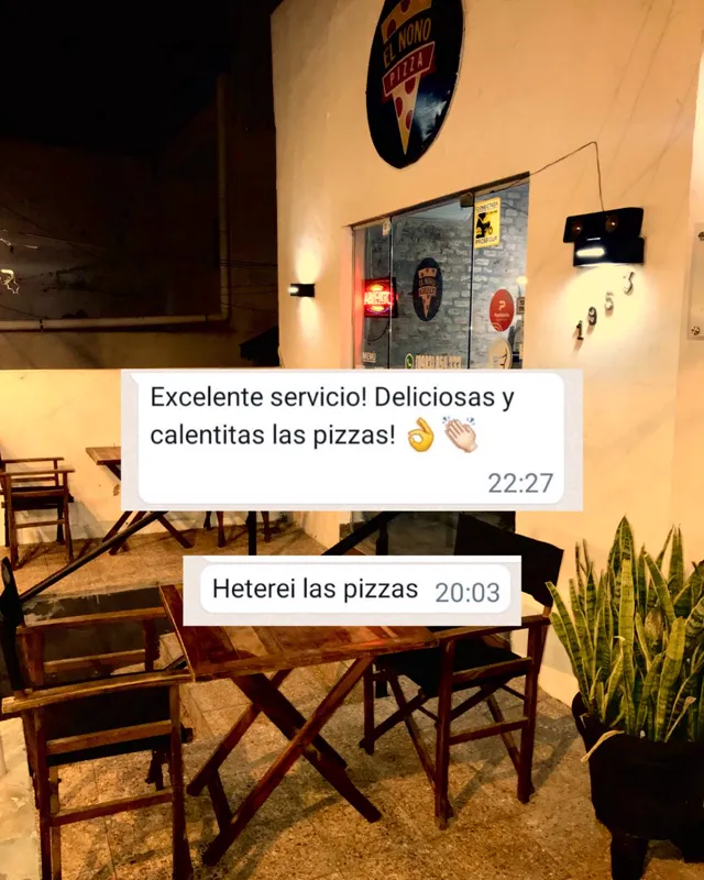 Testimonio por WhatsApp: «Excelente servicio, deliciosas y calentitas las pizzas»