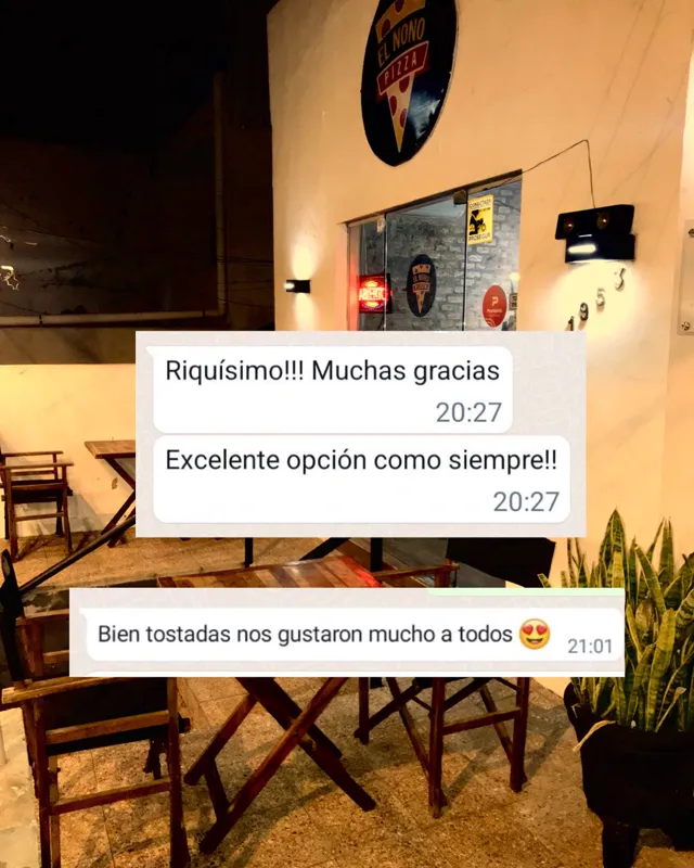 Testimonio por WhatsApp: «Riquísimo, excelente opción como siempre. Bien tostadas, nos gustaron mucho a todos»